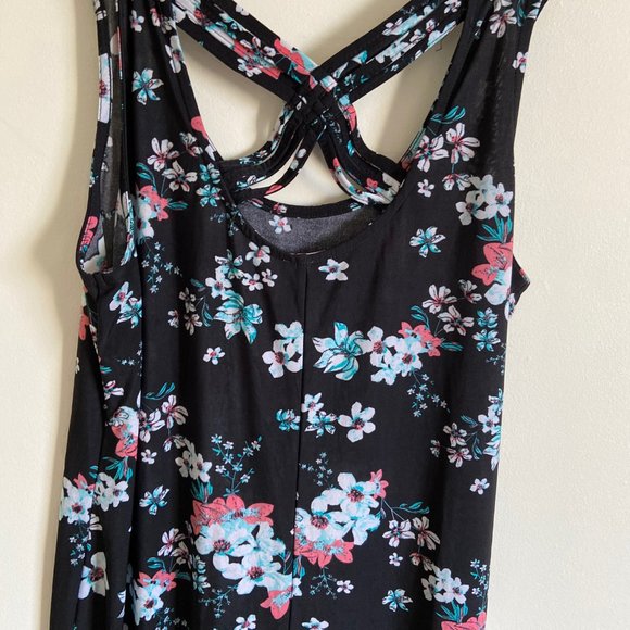 Large 2 Dye 4 Black with blue and pink flower casual summer dress - Picture 8 of 13